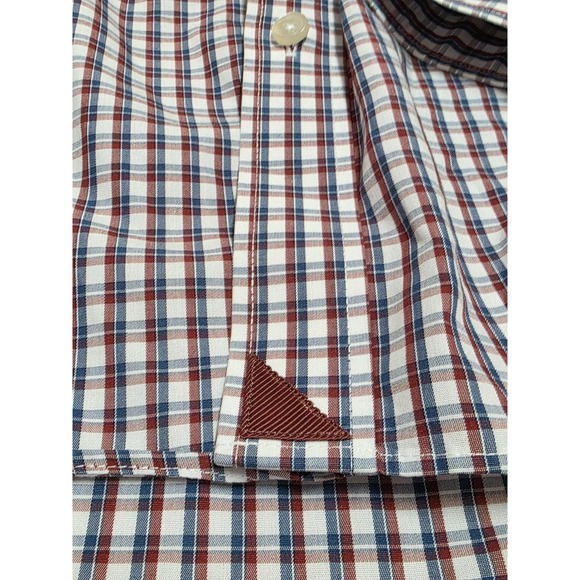 UNTUCKit Men's XX Large Red Blue White Check Long Sleeve Button Down Shirt - Picture 2 of 4